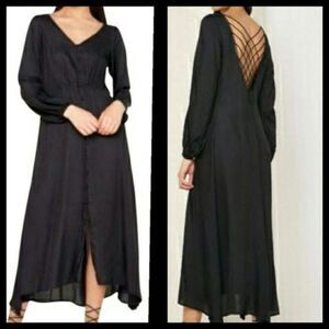 Free People Black Later Days Dress Size 0 NWT